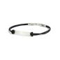 Preview: 1,5 mm dickes schwarzes Nylonarmband mit silbernem Edelstahlverschluss und Gravurplatte - Casso Black Silver